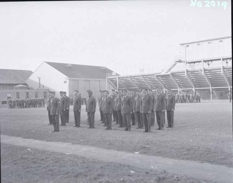 Group portrait / Taylor Stadium and Field House / ROTC | Lehigh Preserve