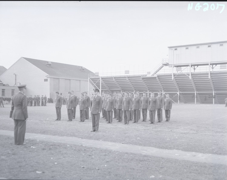 Group portrait / Taylor Stadium and Field House / ROTC | Lehigh Preserve