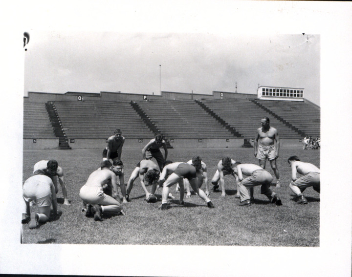 Group portrait / Taylor Stadium / Astp; Physical Education; ROTC ...