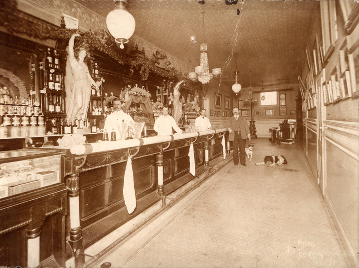 Group portrait / Bars; Alcoholic Beverage; Dogs; Statues; Reading (Pa ...