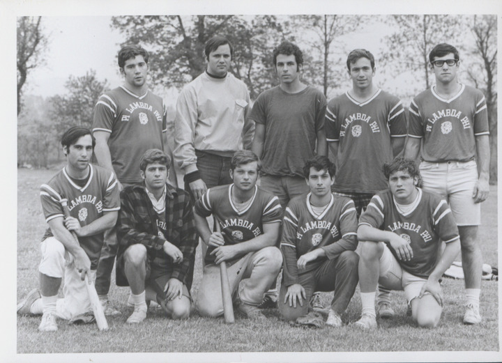Group portrait / Baseball; Intramurals; Pi Lambda Phi Fraternity ...