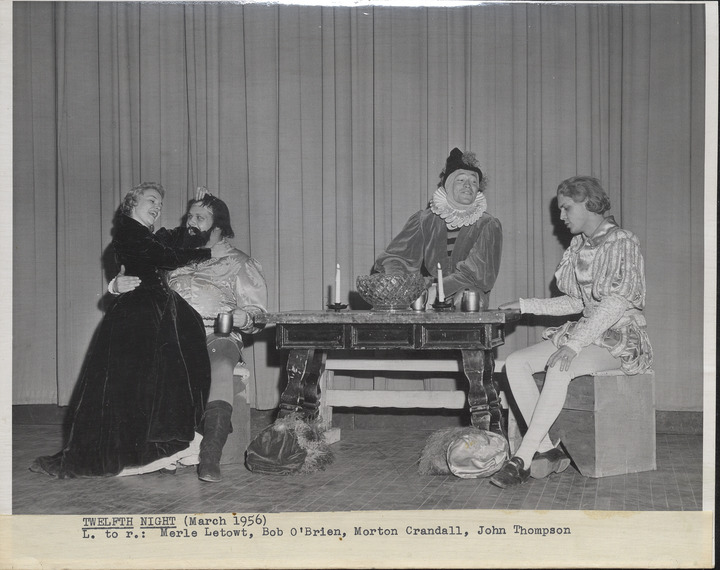 Black and white photo, typewritten caption reads Twelfth Night (March ...